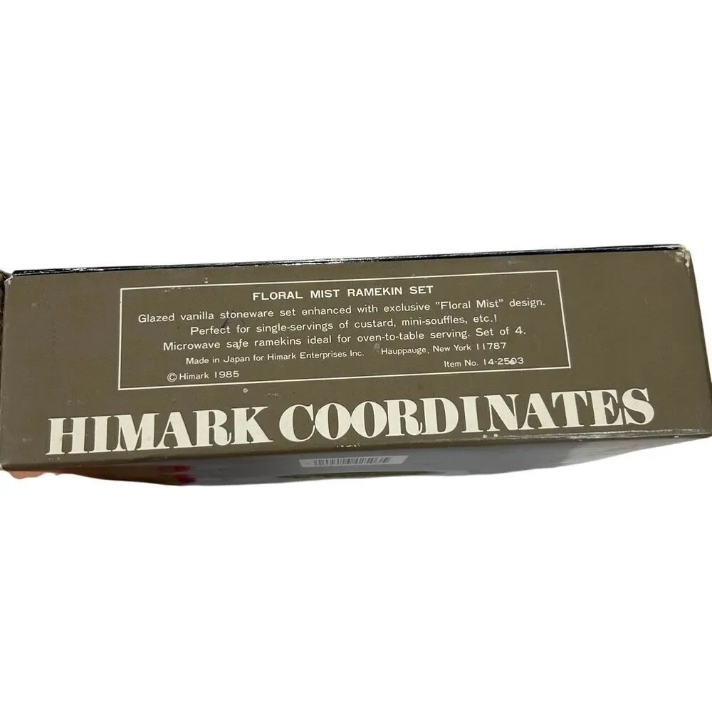 Vintage Himark Floral Mist 4 Ramekin Set NIB